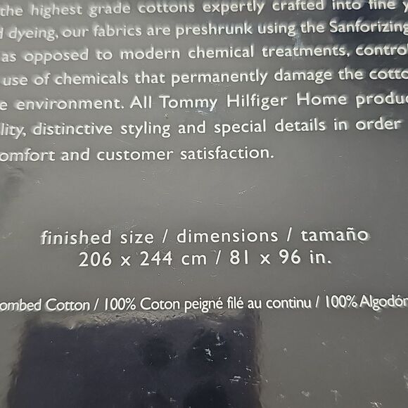 NWT Tommy Hilfiger Flat Sheet, Size FULL - Picture 3 of 5